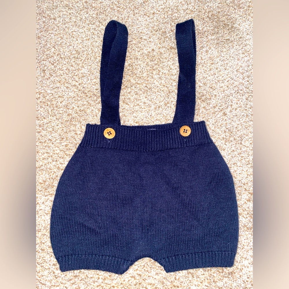 Bon knit baby boy knit suspender shorts